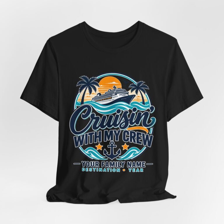 Custom Cruise Crew T-Shirt – Personalized Family Name, Destination & Year